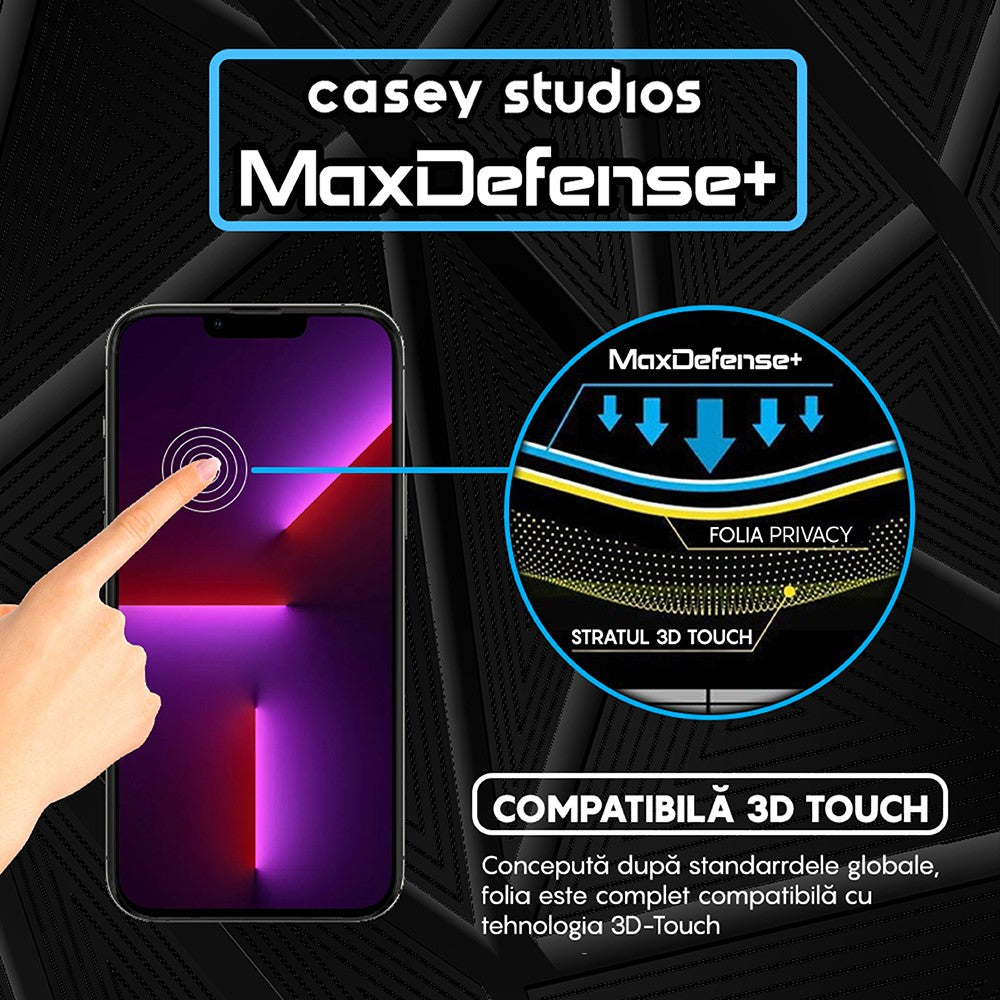 Folie Sticla MaxDefense+ - iPhone 13 Pro Max - Privacy