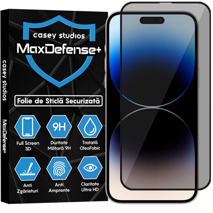 Folie Sticla MaxDefense+ - iPhone 14 Pro Max - Privacy
