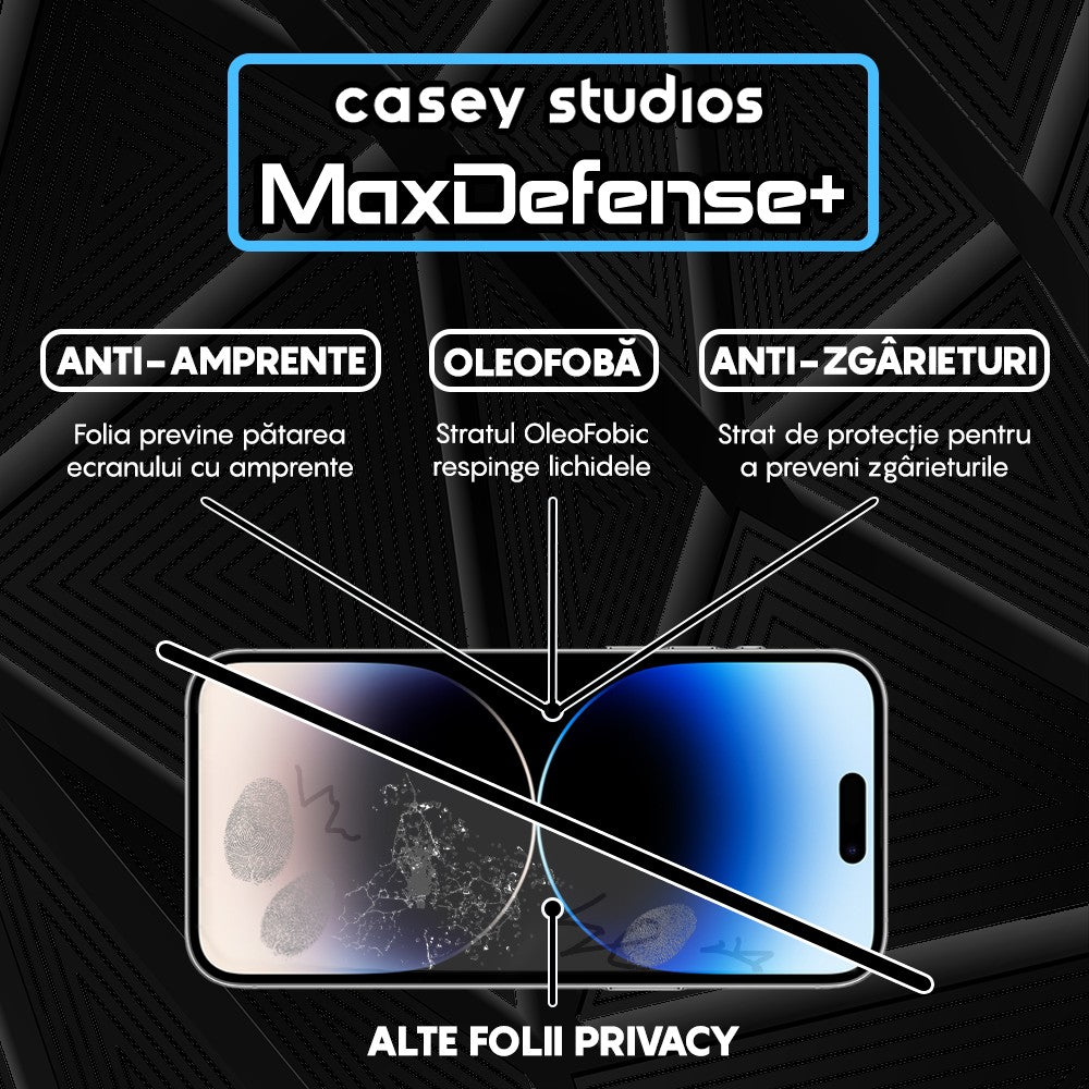Folie Sticla MaxDefense+ - iPhone 14 Pro Max - Privacy