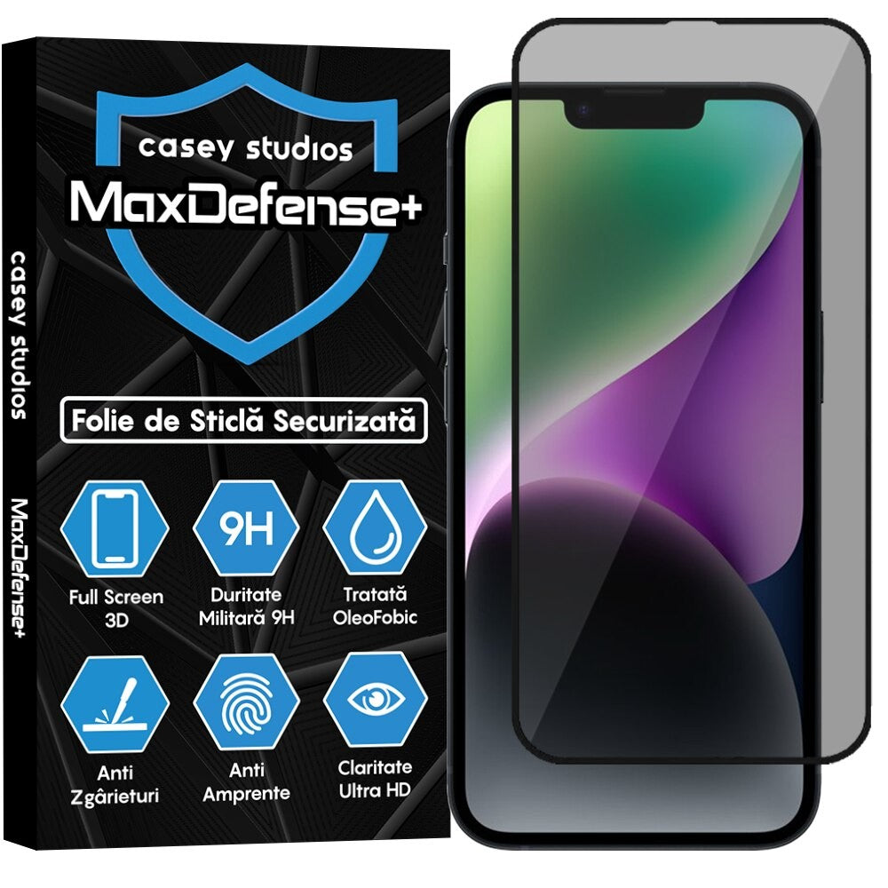 Folie Sticla MaxDefense+ - iPhone 14 - Privacy