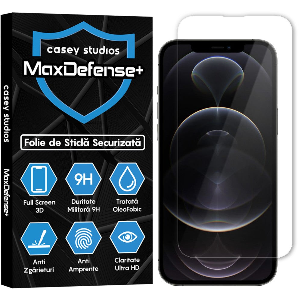 Folie Sticla MaxDefense+ - iPhone 12/12 Pro - Clear