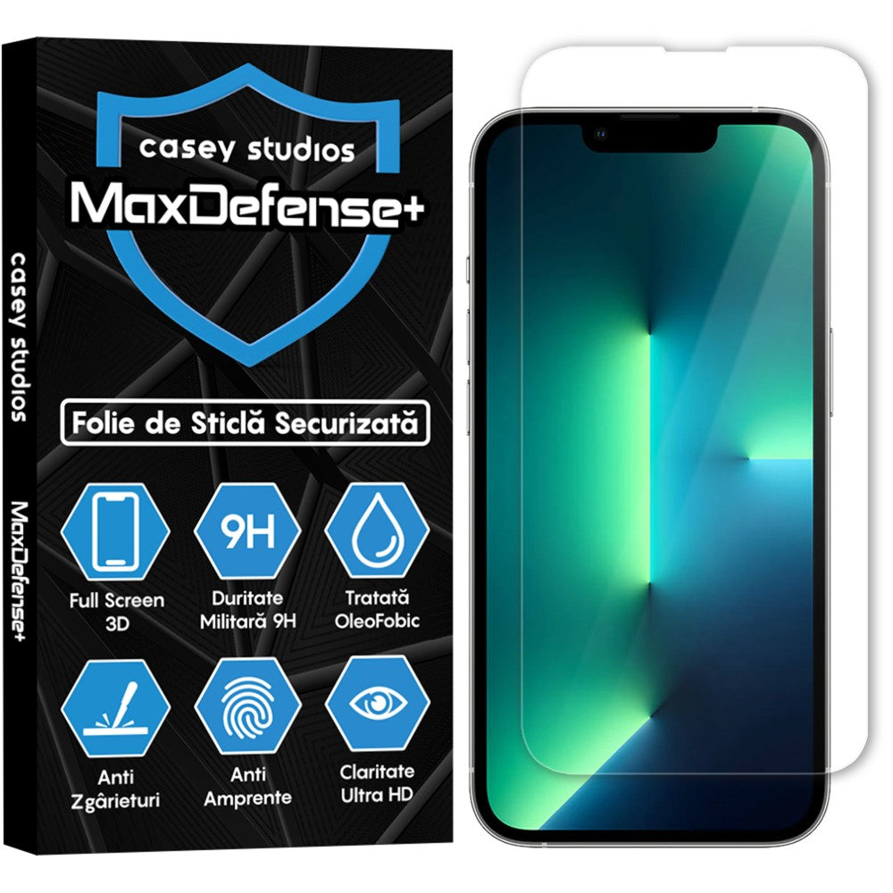 Folie Sticla MaxDefense+ - iPhone 13/13 Pro - Clear