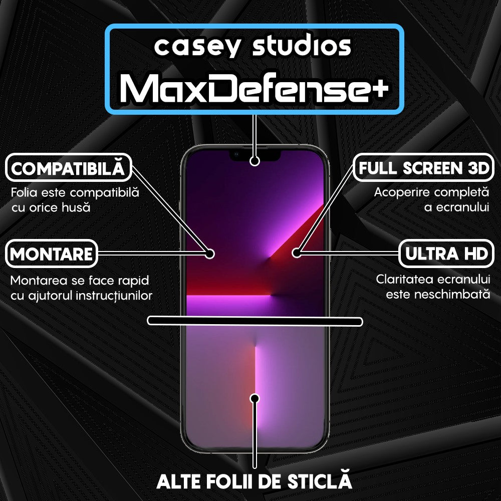 Folie Sticla MaxDefense+ - iPhone 13 Pro Max - Clear