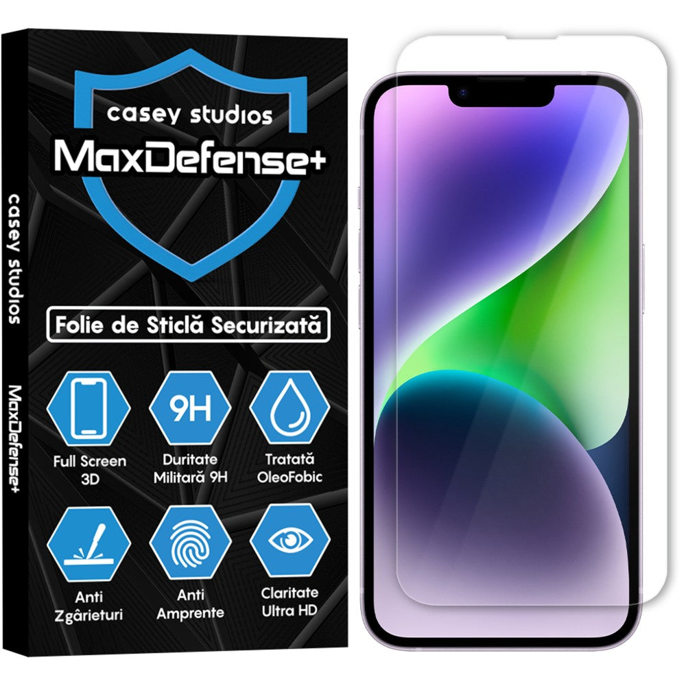 Folie Sticla MaxDefense+ - iPhone 14 - Clear