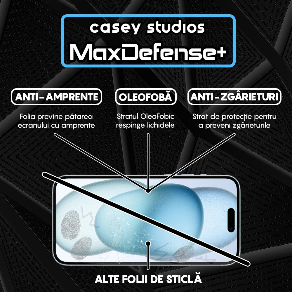Folie Sticla MaxDefense+ - iPhone 15 Plus - Clear