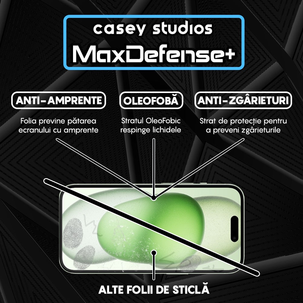 Folie Sticla MaxDefense+ - iPhone 15 - Clear