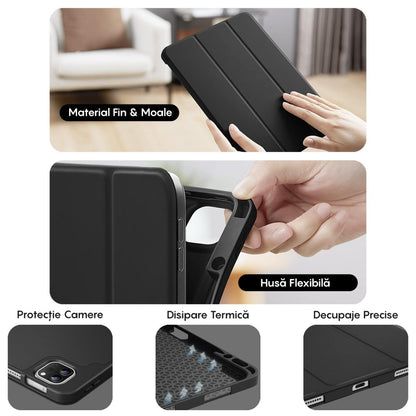 Husa MagneticX - iPad Air 13 2024/Pro 2022/2021/2020/2018 12.9" - Negru