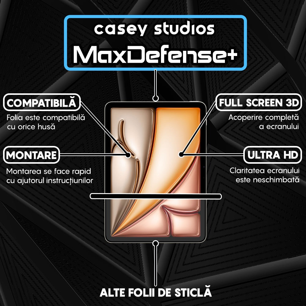 Folie Sticla MaxDefense+ - iPad Air 11 2024 - Clear