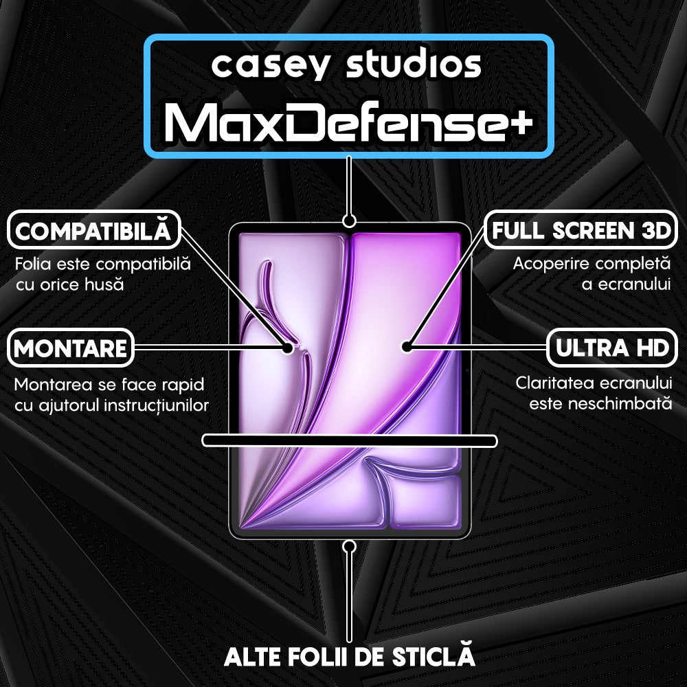 Folie Sticla MaxDefense+ - iPad Air 13 2024 - Clear