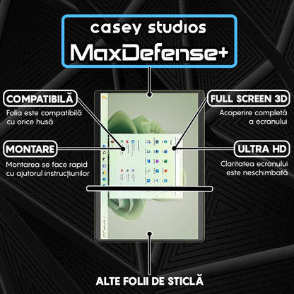 Folie Sticla MaxDefense+ - Microsoft Surface Pro 9 - Clear