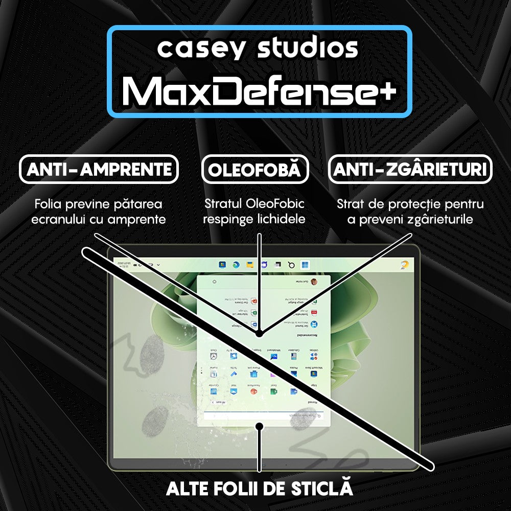 Folie Sticla MaxDefense+ - Microsoft Surface Pro 9 - Clear