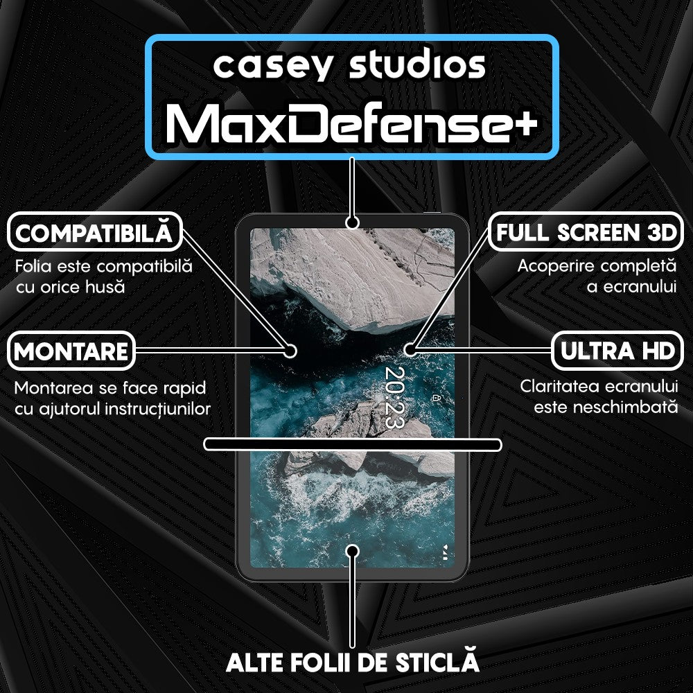 Folie Sticla MaxDefense+ - Nokia T20 - Clear