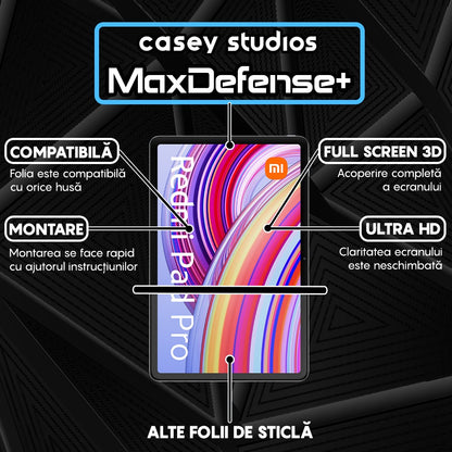 Folie Sticla MaxDefense+ - Xiaomi Redmi Pad Pro 5G/Redmi Pad Pro - Clear