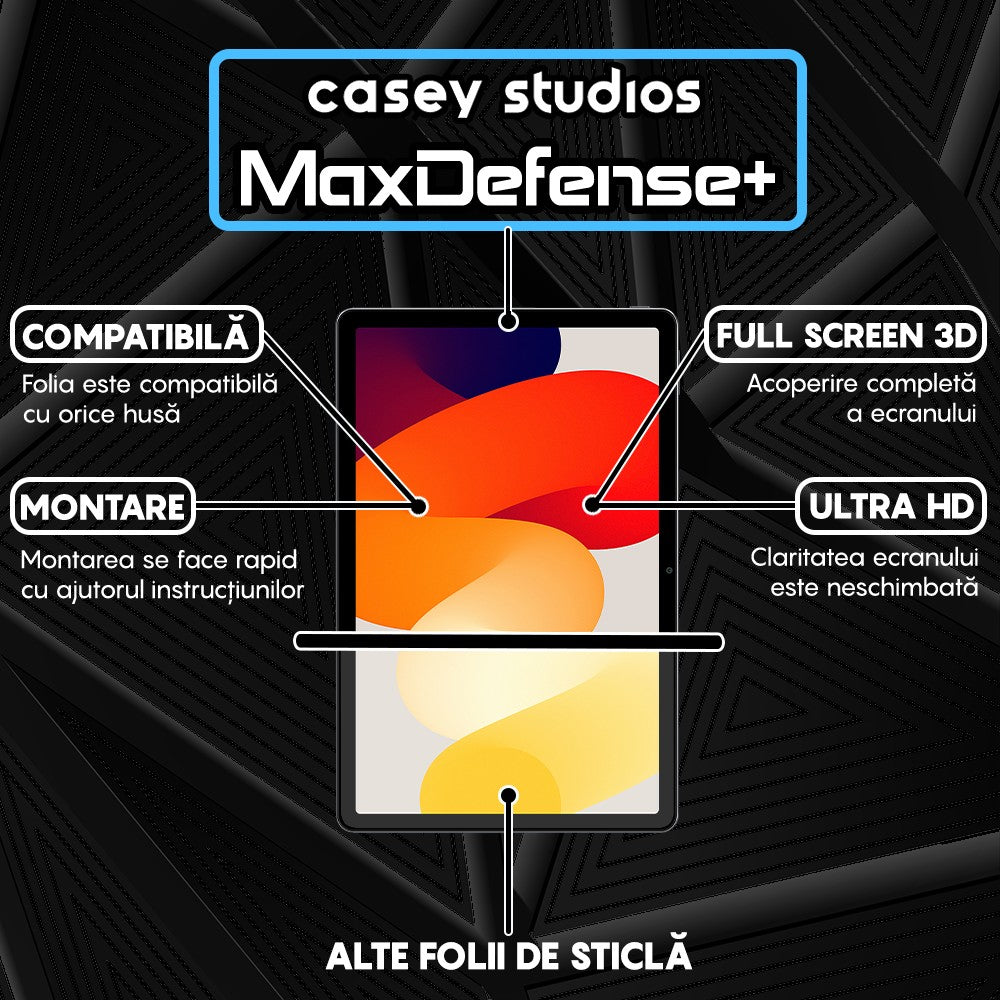 Folie Sticla MaxDefense+ - Xiaomi Redmi Pad SE - Clear