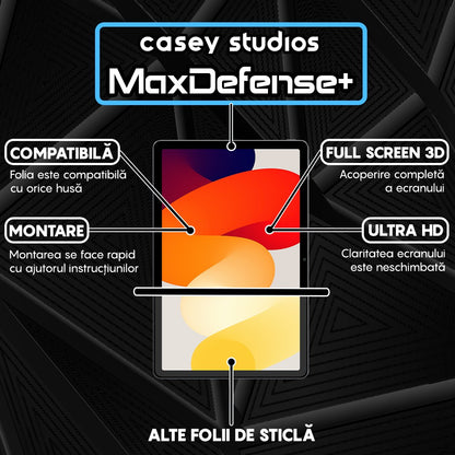 Folie Sticla MaxDefense+ - Xiaomi Redmi Pad SE - Clear