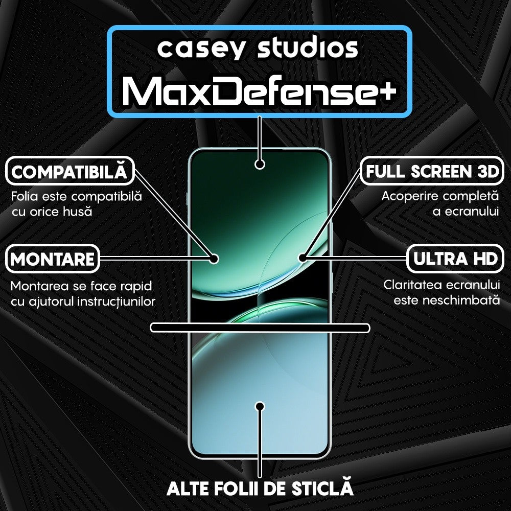 Folie Sticla MaxDefense+ - OnePlus Nord 4 - Negru