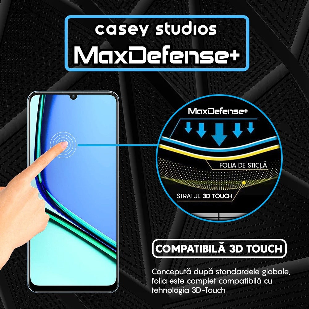 Folie Sticla MaxDefense+ - Realme Narzo N61 - Negru