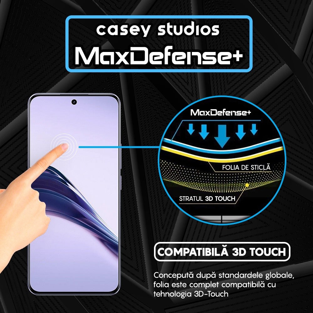 Folie Sticla MaxDefense+ - Realme 13 Pro - Negru