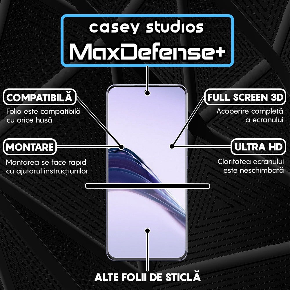 Folie Sticla MaxDefense+ - Realme 13 Pro - Negru