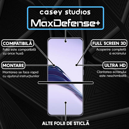 Folie Sticla MaxDefense+ - Realme 13 Pro - Negru