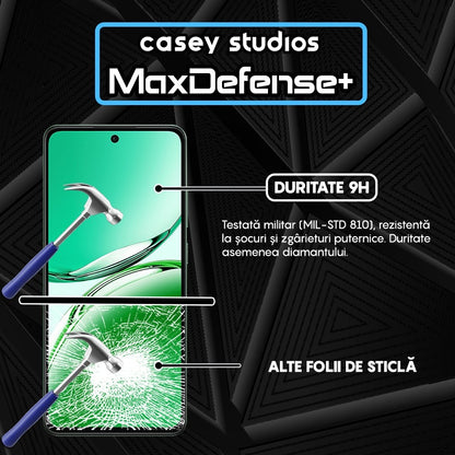 Folie Sticla MaxDefense+ - Oppo Reno 12 F 4G - Negru