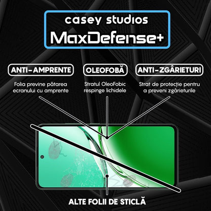 Folie Sticla MaxDefense+ - Oppo Reno 12 F 4G - Negru