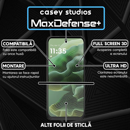 Folie Sticla MaxDefense+ - Motorola Moto G35 - Negru