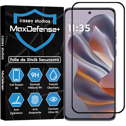 Folie Sticla MaxDefense+ - Motorola Moto S50 - Negru