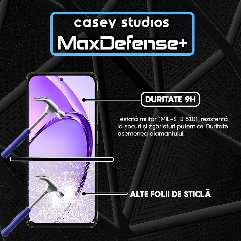 Folie Sticla MaxDefense+ - Oppo A80 - Negru