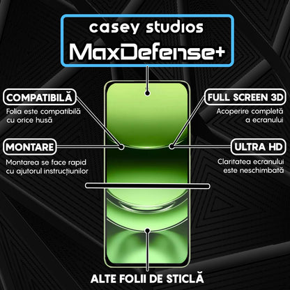 Folie Sticla MaxDefense+ - Realme Narzo 70 Turbo - Negru