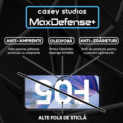 Folie Sticla MaxDefense+ - Samsung Galaxy F05 - Negru