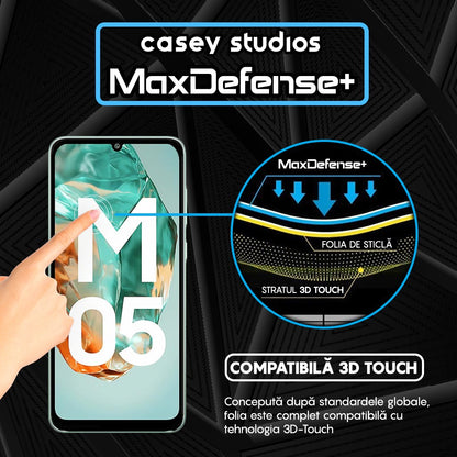 Folie Sticla MaxDefense+ - Samsung Galaxy M05 - Negru