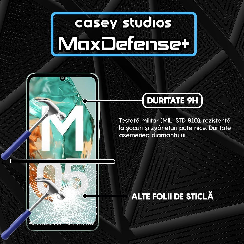 Folie Sticla MaxDefense+ - Samsung Galaxy M05 - Negru