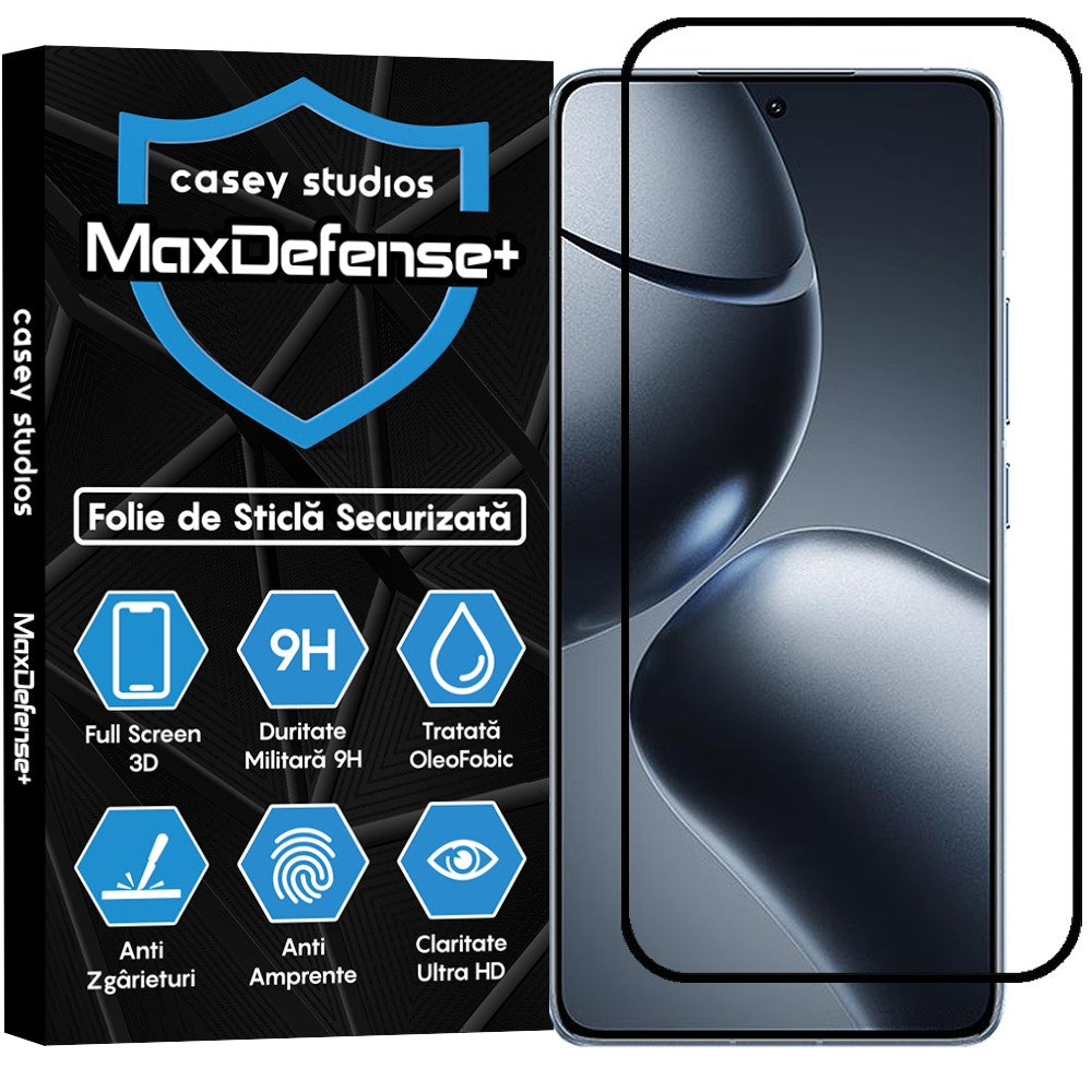 Folie Sticla MaxDefense+ - Xiaomi 14T Pro - Negru