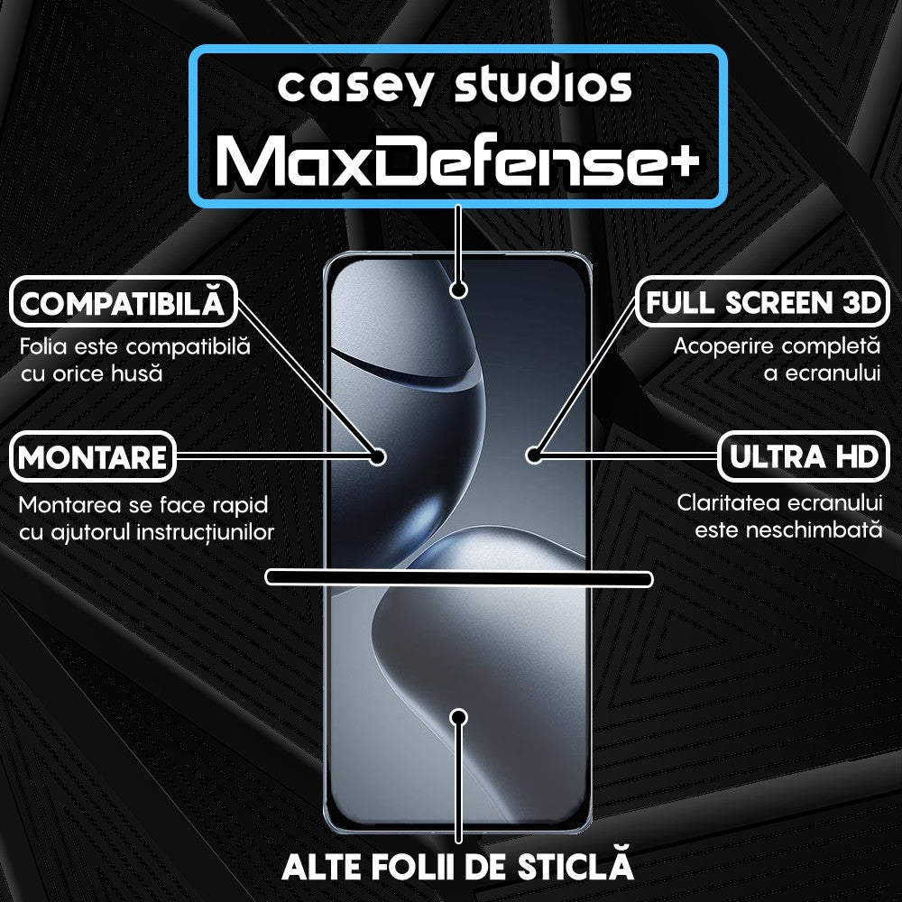 Folie Sticla MaxDefense+ - Xiaomi 14T Pro - Negru