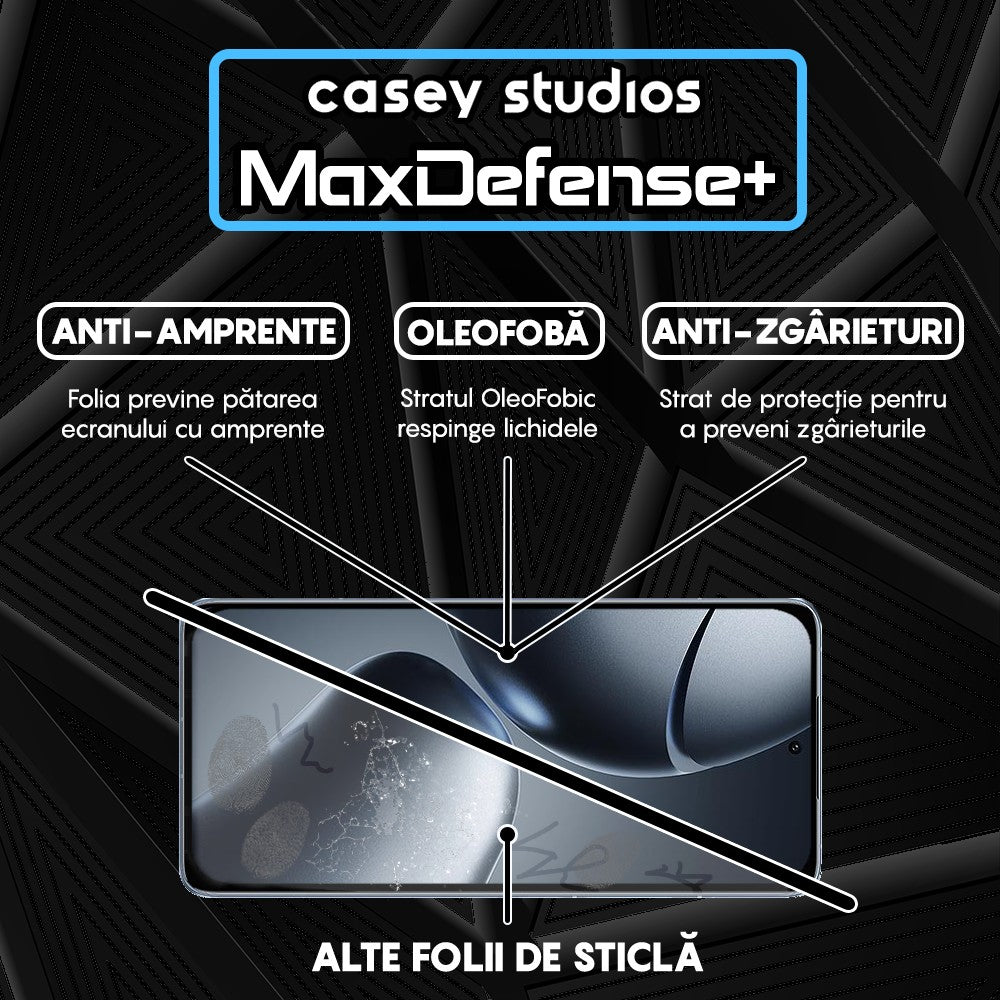 Folie Sticla MaxDefense+ - Xiaomi 14T Pro - Negru