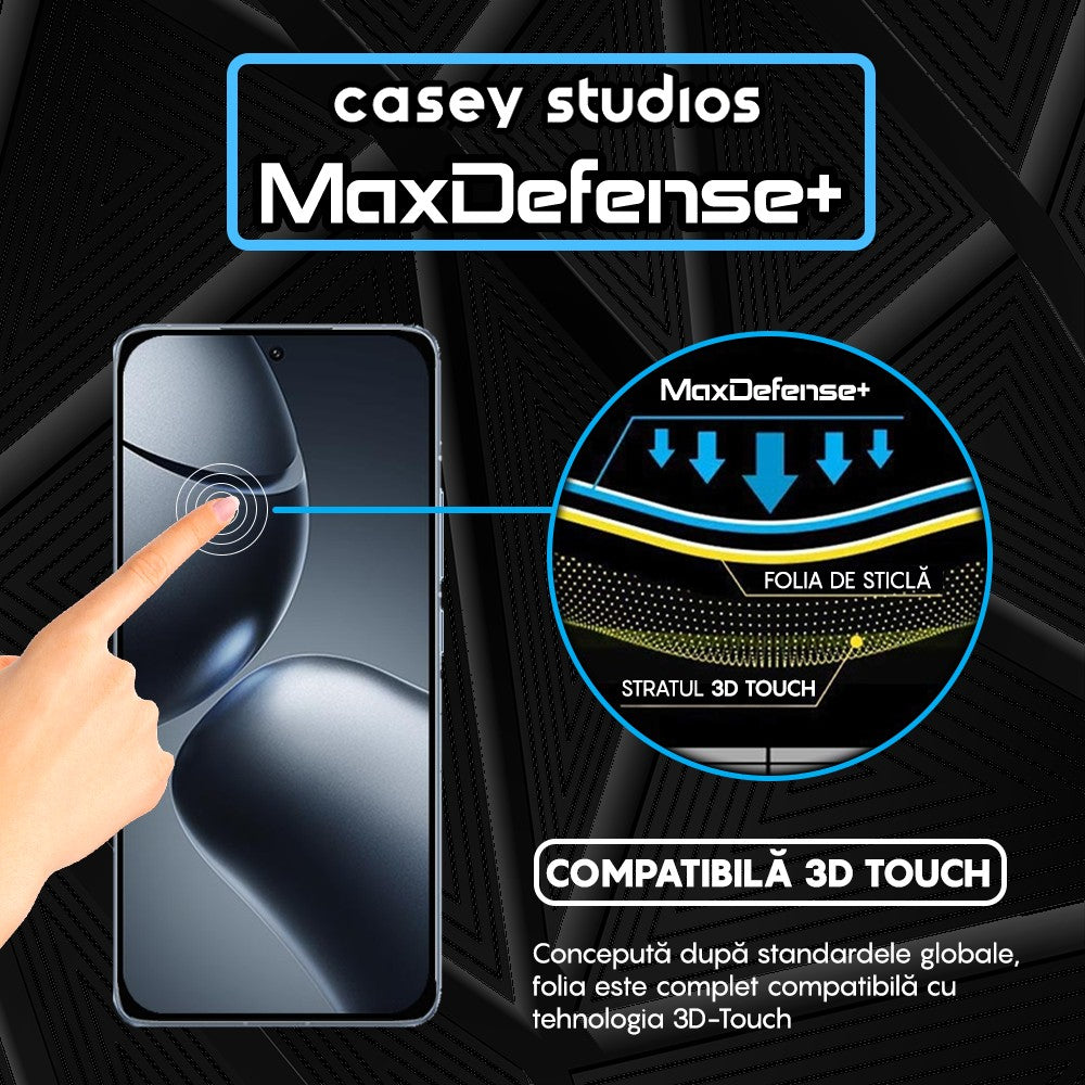 Folie Sticla MaxDefense+ - Xiaomi 14T Pro - Negru