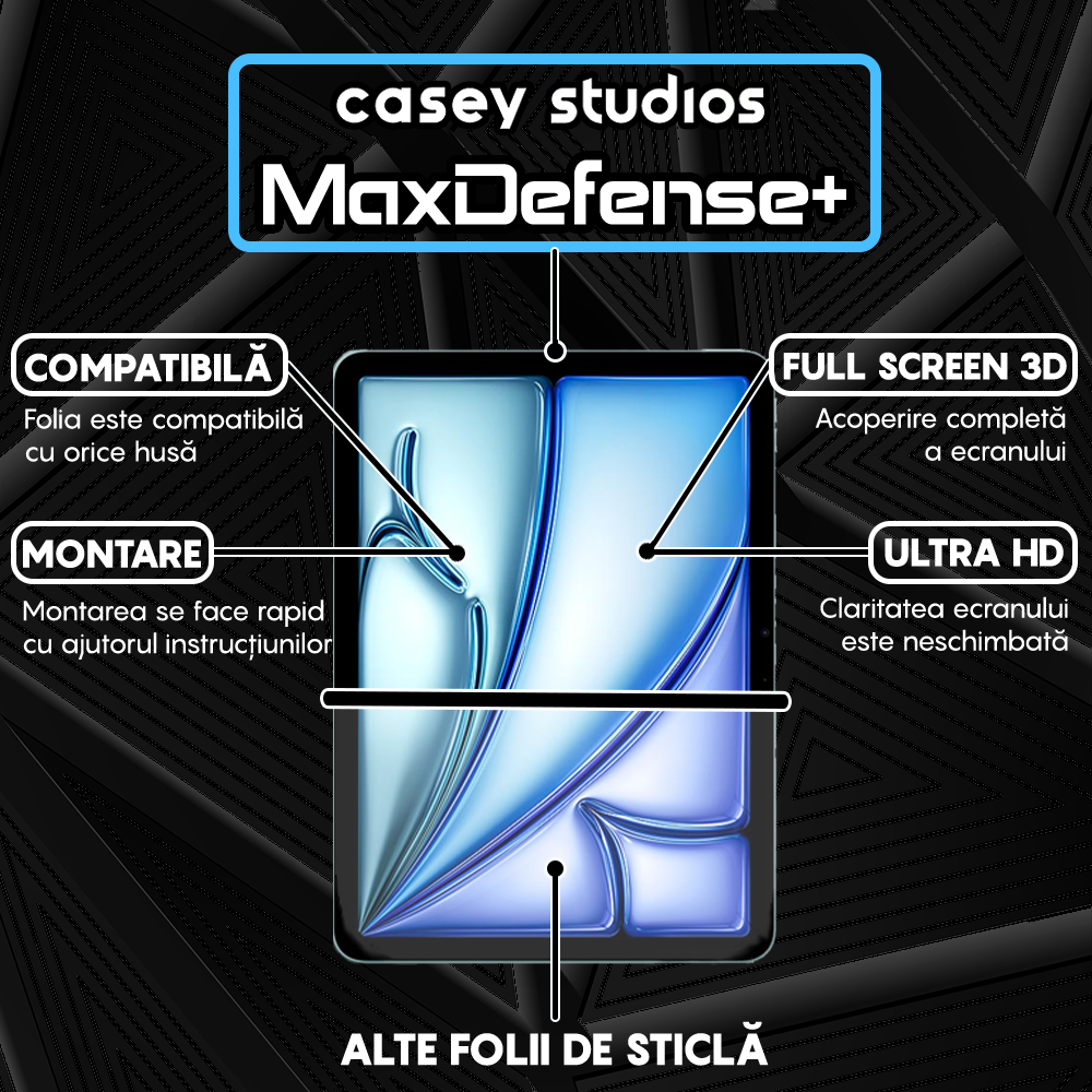 Folie Sticla MaxDefense+ - iPad Air 11 2025 - Clear