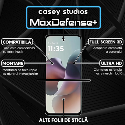 Folie Sticla MaxDefense+ - Motorola Moto G56 5G - Negru