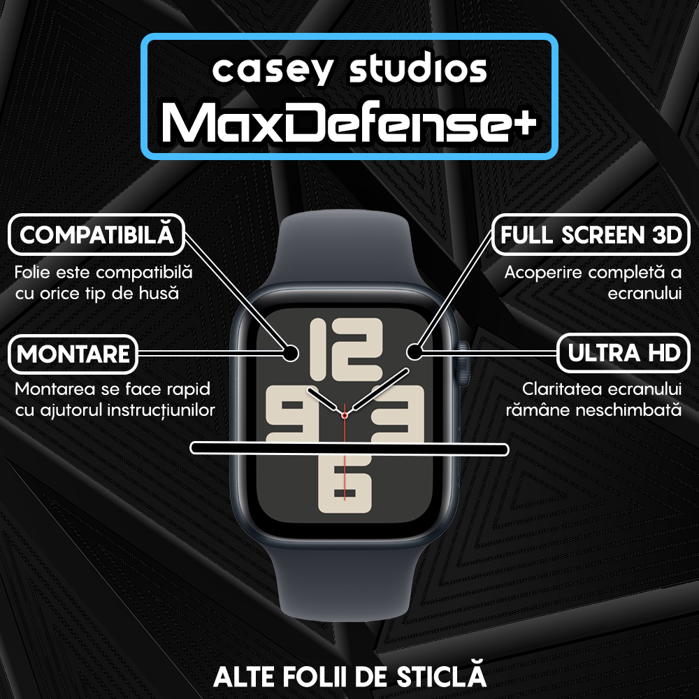 Folie Regenerabila MaxDefense+ - Apple Watch 4/5/6/SE - 40MM - Negru