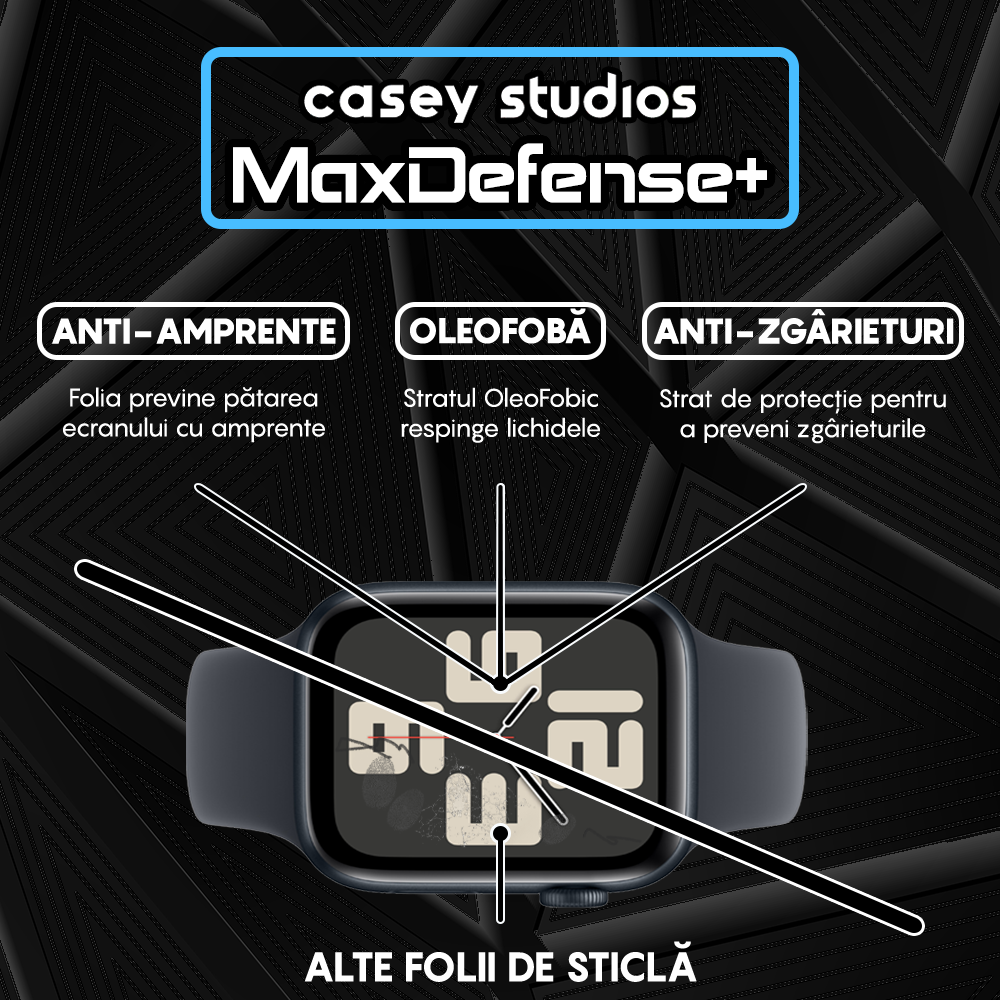 Folie Regenerabila MaxDefense+ - Apple Watch 4/5/6/SE - 40MM - Negru