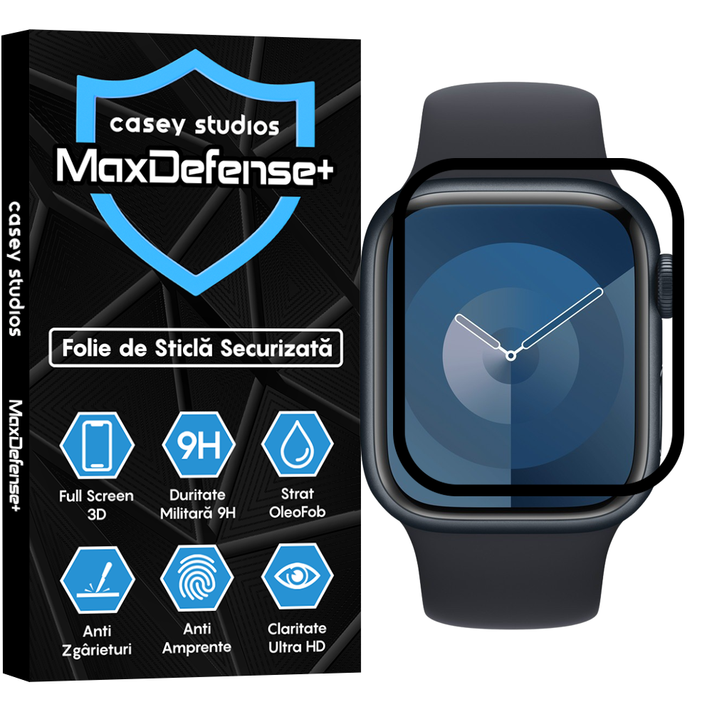 Folie Regenerabila MaxDefense+ - Apple Watch 7/8/9 - 41MM - Negru