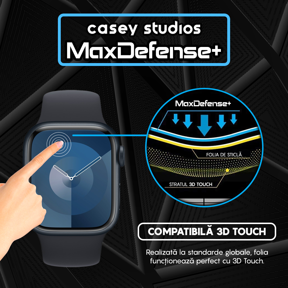 Folie Regenerabila MaxDefense+ - Apple Watch 7/8/9 - 45MM - Negru