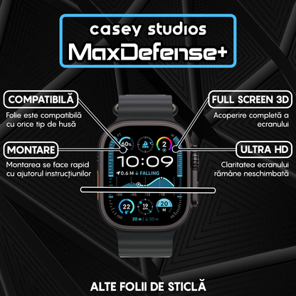 Folie Regenerabila MaxDefense+ - Apple Watch Ultra 1/Ultra 2 - 49MM - Negru