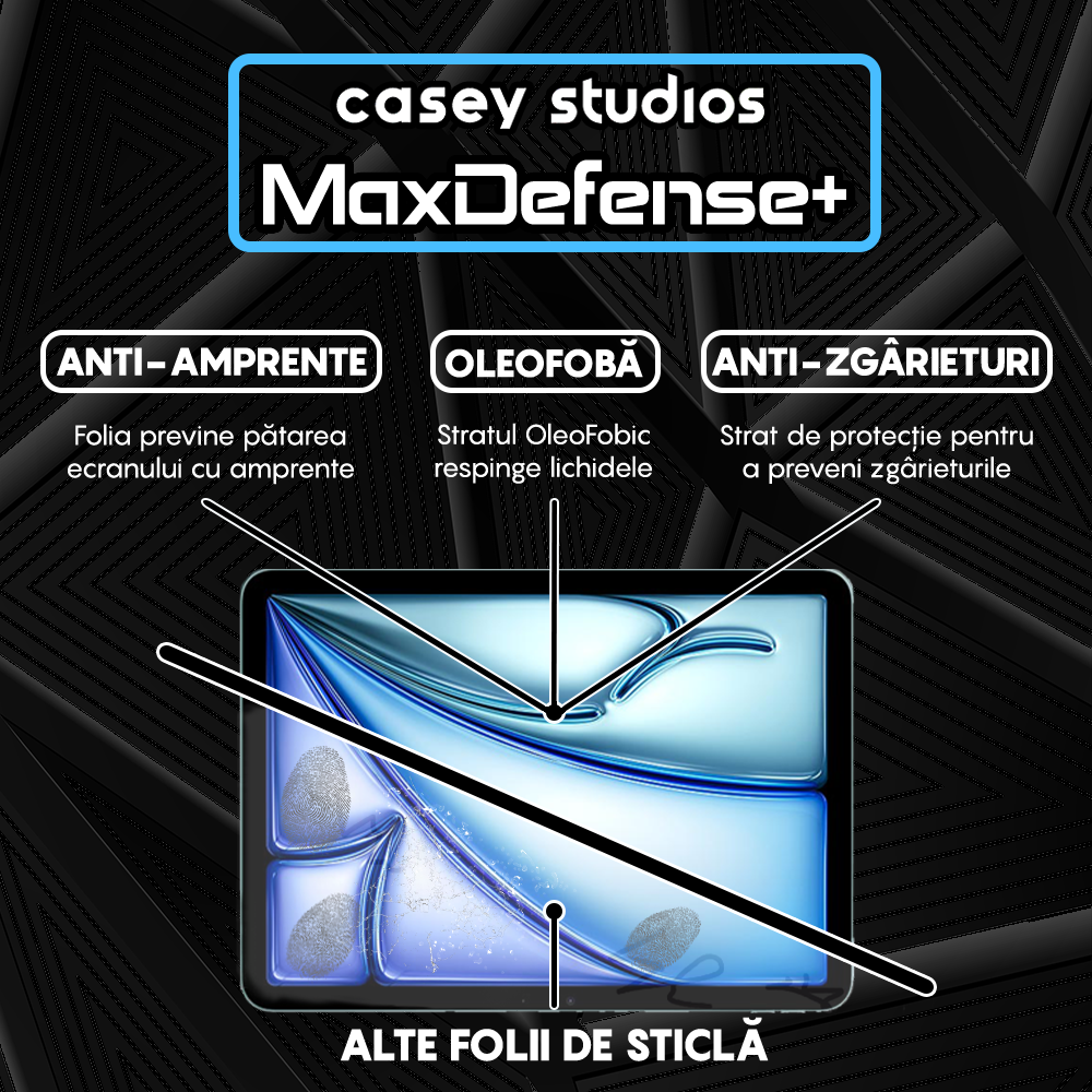 Folie Sticla MaxDefense+ - iPad Air 11 2025 - Clear