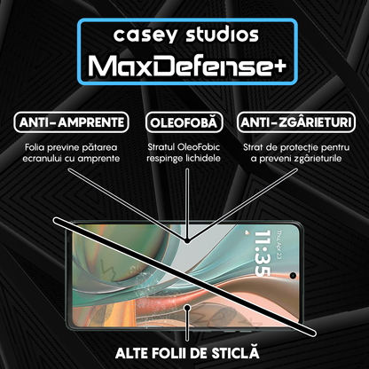Folie Sticla MaxDefense+ - Motorola Moto G75 5G - Negru
