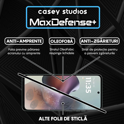 Folie Sticla MaxDefense+ - Motorola Moto G56 5G - Negru
