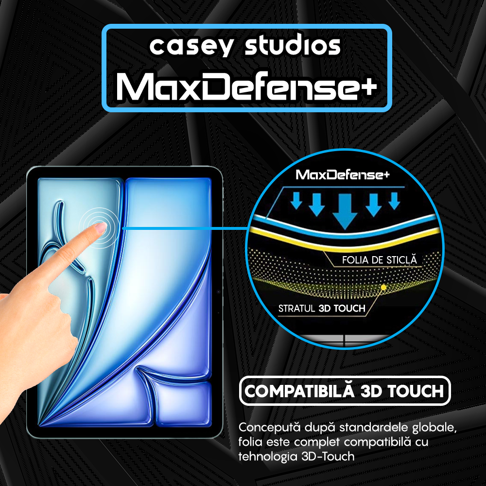 Folie Sticla MaxDefense+ - iPad Air 11 2025 - Clear