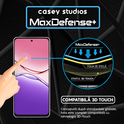 Folie Sticla MaxDefense+ - Oppo A5 Pro 5G - Negru