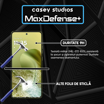 Folie Sticla MaxDefense+ - Motorola Moto G86 5G - Negru
